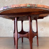 Mid Century Custom Made Copper Top Round Dining Table