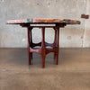 Mid Century Custom Made Copper Top Round Dining Table