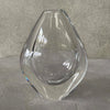 Orrefors Crystal Tear Drop Vase Etched Cat