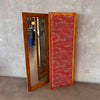 Antique Pine Triptych Standing Mirror
