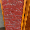 Antique Pine Triptych Standing Mirror