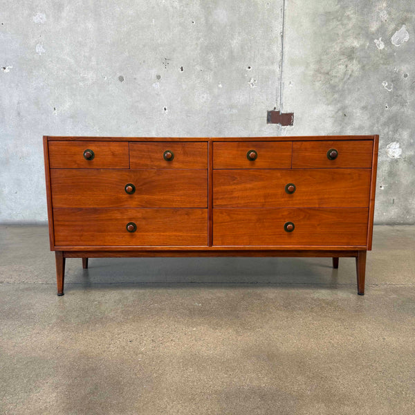 Danish Modern Walnut Eight Drawer Dresser