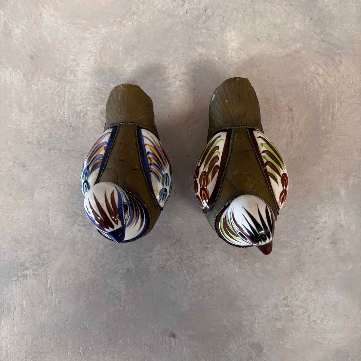 Pair of Sergio Bustamate Ceramic Bird Sculptures