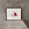 Charley Harper Mid Century Modern "Cardinal Close Up"" Serigraph
