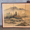 Vintage Japanese Byobu Four Panel Silk Screen Painting