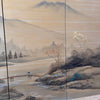 Vintage Japanese Byobu Four Panel Silk Screen Painting