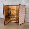 Vintage Japanese Byobu Four Panel Silk Screen Painting