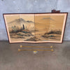 Vintage Japanese Byobu Four Panel Silk Screen Painting