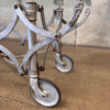 Antique Victorian Coffin Metal Trolley Glass Top Coffee Table