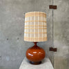 Ceramic Lamp With Walnut Accents & Maria Kipp Shade
