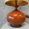 Ceramic Lamp With Walnut Accents & Maria Kipp Shade