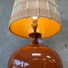 Ceramic Lamp With Walnut Accents & Maria Kipp Shade