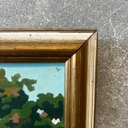 Vintage Paint By Numbers House With Bridge View Painting