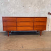 Mid Century Modern Light Walnut Wood Bedroom Set By Stanley