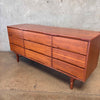 Mid Century Modern Light Walnut Wood Bedroom Set By Stanley