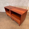Mid Century Modern Light Walnut Wood Bedroom Set By Stanley