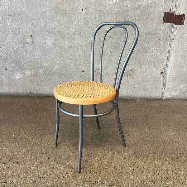Thonet Style Metal Cafe Chair With Cane Seat