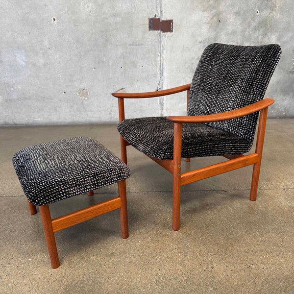 Mid Century Alf Svensson Arm Chair & Ottoman In Teak - Sweden