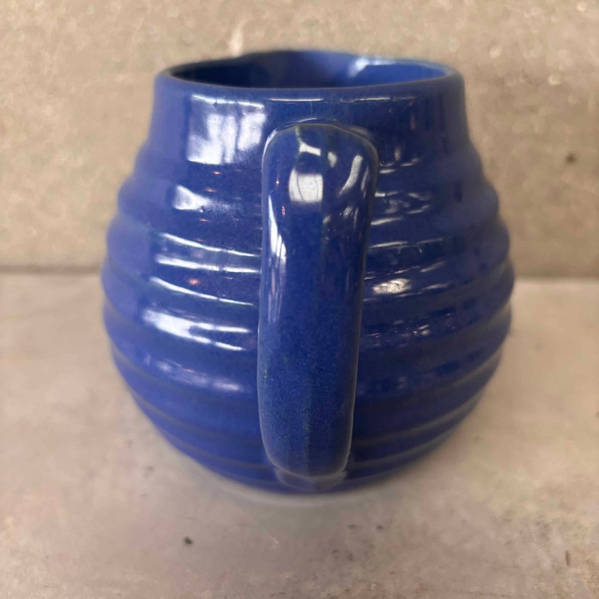 Blue Bauer Ringware Pitcher