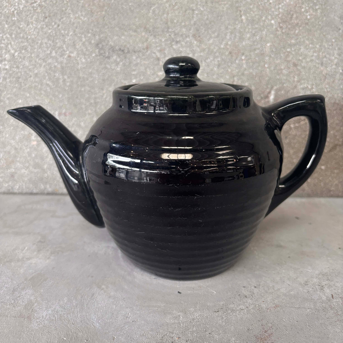 Bauer Ringware Black Teapot