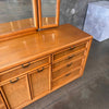 Vintage Broyhill Premier Oak & Burlwood Dresser & Trifold Mirror