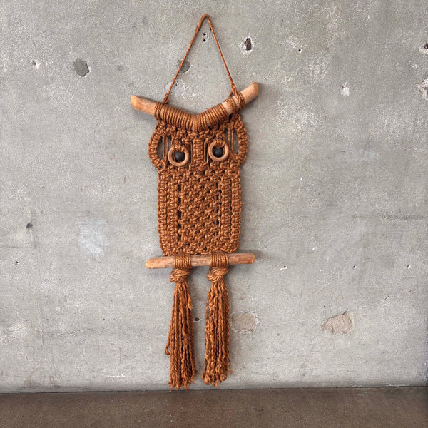 Vintage Large Macrame Owl