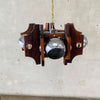 Atomic Chrome & Wood Pendant Chandelier