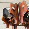 Atomic Chrome & Wood Pendant Chandelier