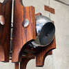 Atomic Chrome & Wood Pendant Chandelier