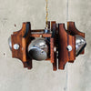 Atomic Chrome & Wood Pendant Chandelier