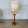 Mid Century Teak & Brass Table Lamp