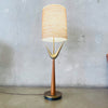 Mid Century Teak & Brass Table Lamp