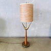 Mid Century Teak & Brass Table Lamp