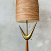 Mid Century Teak & Brass Table Lamp