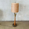 Mid Century Teak & Brass Table Lamp