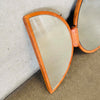 Mid Century Danish Teak Tri-Fold Round Wall Mirror By Pedersen & Hansen