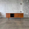 Solid Wood Walnut Mid Century Modern Credenza With Finished Back & Key