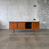 Solid Wood Walnut Mid Century Modern Credenza With Finished Back & Key