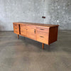 Solid Wood Walnut Mid Century Modern Credenza With Finished Back & Key