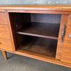 Solid Wood Walnut Mid Century Modern Credenza With Finished Back & Key