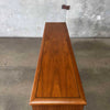 Solid Wood Walnut Mid Century Modern Credenza With Finished Back & Key