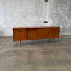 Solid Wood Walnut Mid Century Modern Credenza With Finished Back & Key