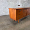 Solid Wood Walnut Mid Century Modern Credenza With Finished Back & Key