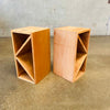 Pair of Vintage Raw Wood Zig-Zag Side Tables, Donald Judd Style