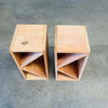 Pair of Vintage Raw Wood Zig-Zag Side Tables, Donald Judd Style