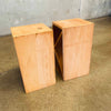 Pair of Vintage Raw Wood Zig-Zag Side Tables, Donald Judd Style