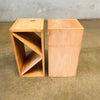 Pair of Vintage Raw Wood Zig-Zag Side Tables, Donald Judd Style