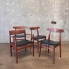 Set of 4 Danish Modern Bruno Hansen Chairs, Henning Kaernulf Made in Denmark