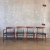 Set of 4 Danish Modern Bruno Hansen Chairs, Henning Kaernulf Made in Denmark