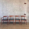 Set of 4 Danish Modern Bruno Hansen Chairs, Henning Kaernulf Made in Denmark